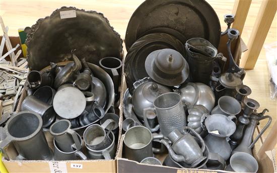 A collection of 18th and 19th century French English pewter